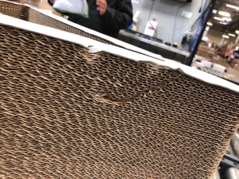 Photo 1 of PetFusion 3-Sided Vertical Cat Scratching Post | Available in 18” & 24” | Multiple Angle Cat Scratching Pad, 6 Usable Sides. Scratch, Play, & Perch | 100% Recyclable Cardboard Cat Lounge. 1 Yr Warr---there is some damage ---view pictures 

