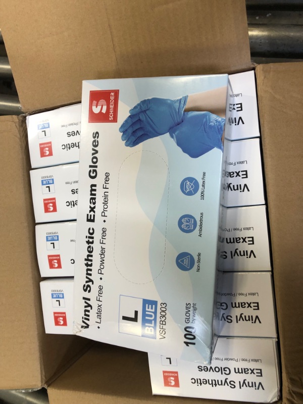 Photo 1 of 10 PACK LARGE VINYL EXAM GLOVES