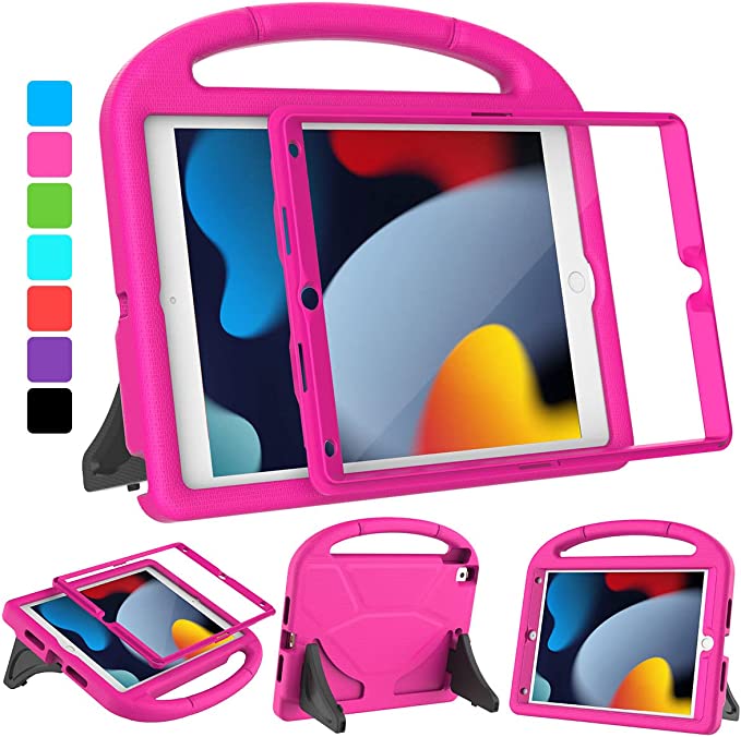 Photo 1 of VICVOL iPad 10.2/10.5 Case for Kids, iPad 9th/8th/7th Generation Case, iPad 10.2 inch 2021/2020/2019 Case, iPad Air 3rd Gen/Pro 10.5 Protective Cover with Shockproof Handle Stand, Pink
