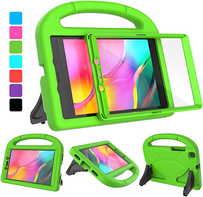 Photo 1 of VICVOL Samsung Galaxy Tab A 8.0 2019 Case for Kids with Built-in Screen Protector, SM-T290/T295 Case, Durable Shockproof Light Weight Handle Stand Protective Cover for Samsung Tab A 8.0 inch, Green