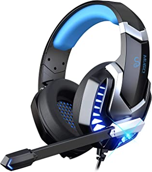 Photo 1 of Gaming Headset, Wasart Over Ear Gaming Headphones with Mic and LED Light, Noise Cancelling USB Headset with Lightweight Comfortable Memory Foam, Works on PC, PS4, PS5, Xbox One, Xbox Series X/S etc