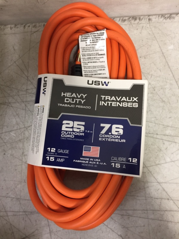 Photo 2 of 12/3 25 ft. Orange Extension Cord,PartNo E25005 JonesStephens