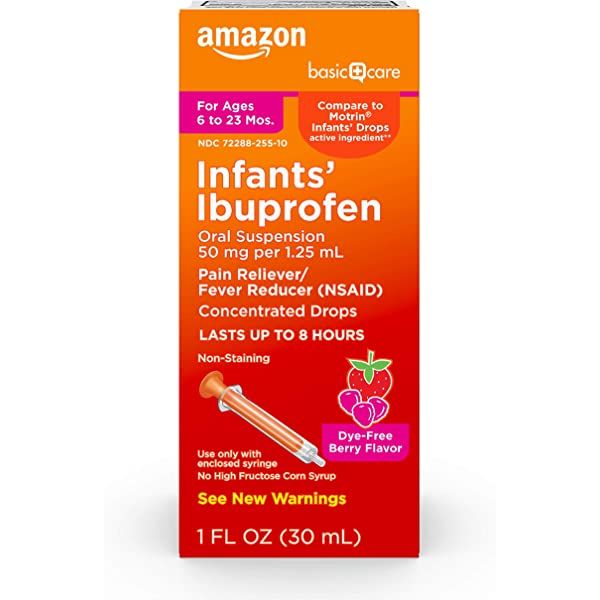 Photo 1 of Amazon Basic Care Infants' Pain Fever Acetaminophen 160 mg per 5 mL Suspension Liquid DyeFree BERRY Flavor Fluid Ounces, 1 Fl Oz- 2 PACK 
