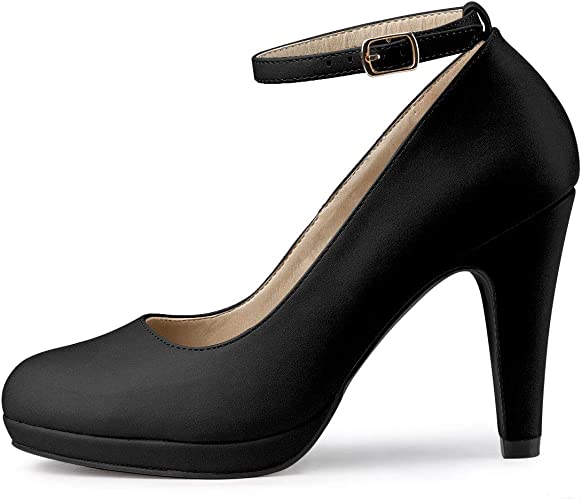 Photo 1 of Allegra K Women's Round Toe Stiletto Heel Ankle Strap Pumps
Size: 7