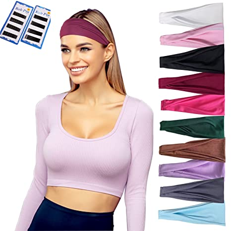 Photo 1 of 12 Pack Headbands for Women, Elastic Non Slip Hair Band, Stretchy Hair Wrap for Girls, Suitable for Sports Yoga
