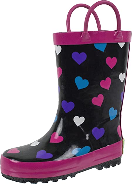 Photo 1 of 11-12 LITTLE KID SIZE, Rainbow Daze Rain Boots for Kids,Printed All Weather Boots,100% Rubber Boots with Handles,Toddler size 7 to Kids size 3
