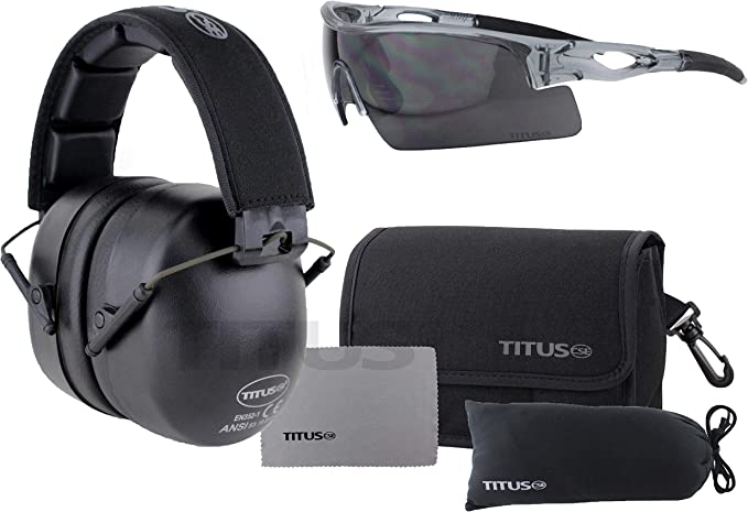Photo 1 of ***PINK GLASSES, Titus 3 Series 37 NRR Noise Reduction Hearing Protection & G20 All-Sport Z87.1 Safety Glasses Combos
