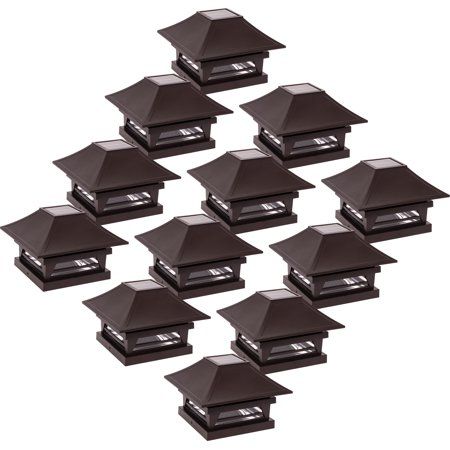 Photo 1 of Green Lighting 12 Pack Modern Minka Solar Powered 20 Lumen LED Post Cap Light for 4x4 or 5x5 Posts (Bronze)
***FACTORY SEALED***