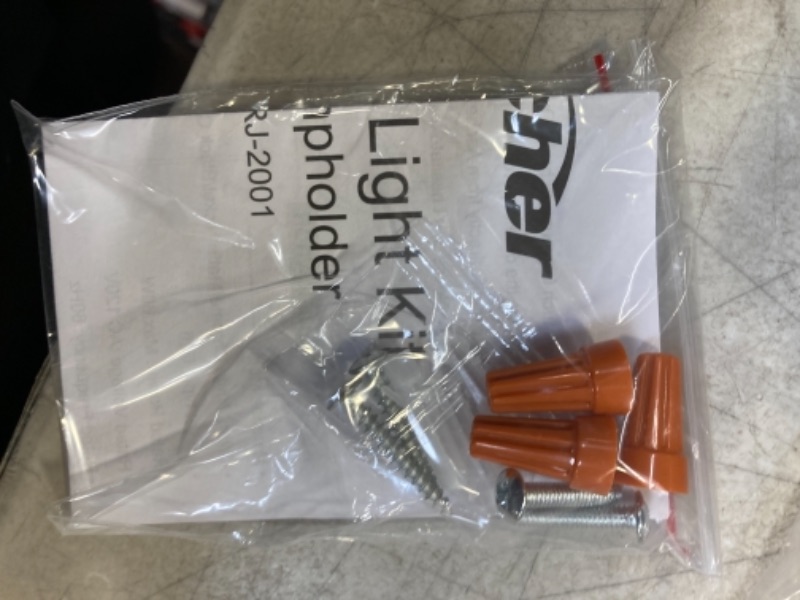 Photo 4 of  Industrial Pendant Light Socket Lamp holder Fabric Pendant Light Cord Adjustable Hanging Light Kit (SILVER)  -- FACTORY SEALED --
