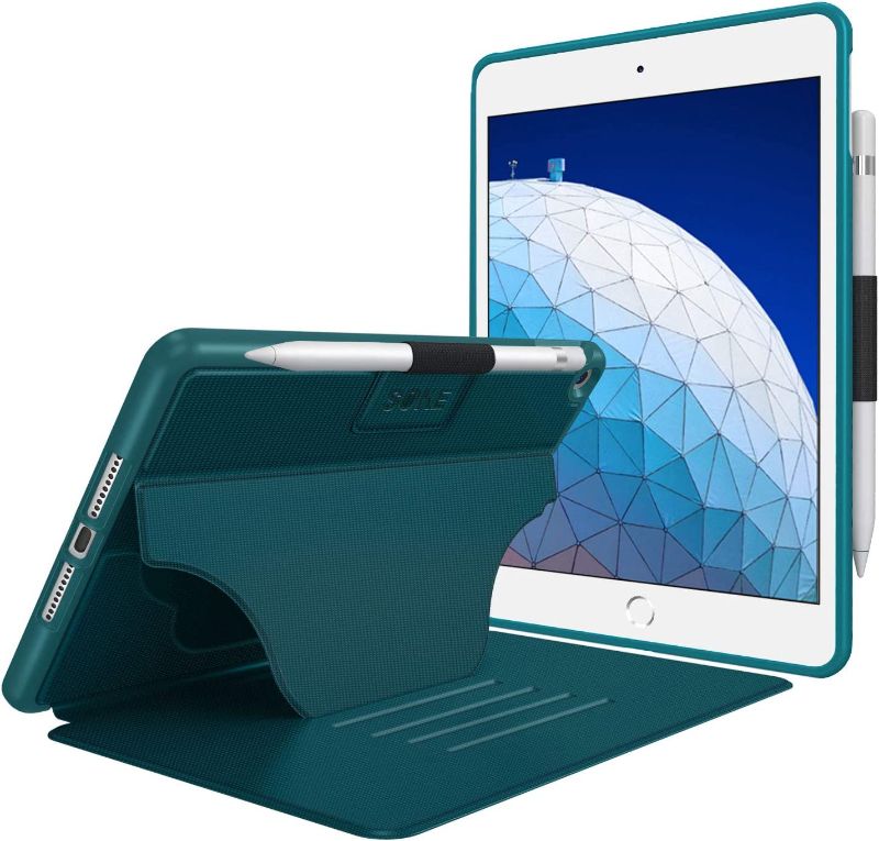 Photo 1 of Soke Case - iPad Air 3 Case 10.5" 2019 (3rd Generation), [Luxury Series] Extra Protective But Slim Cover with Pencil Holder and Strong Magnetic, 5 Convenient Stand Angles, Auto Sleep/Wake, (Teal)  -- FACTORY SEALED --
