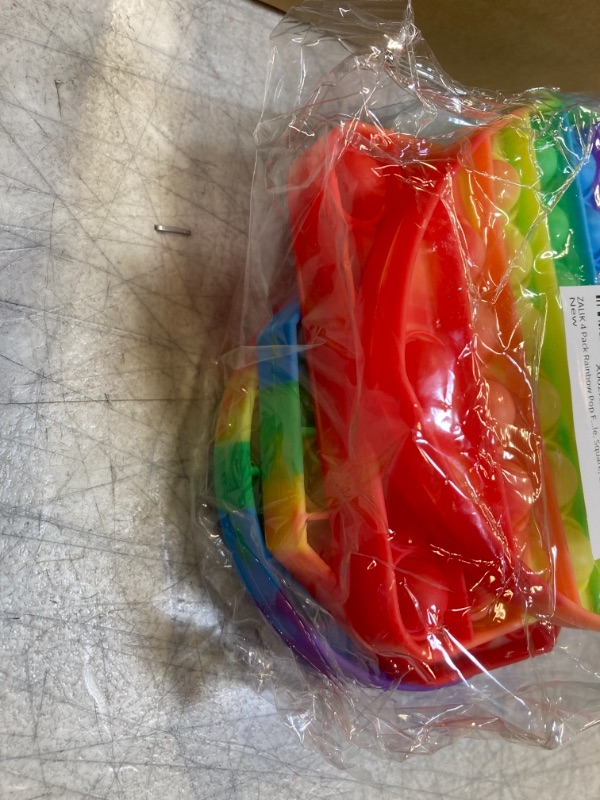 Photo 4 of (4 Pack) Pop It Fidget Toys Pop Its Fidgets, Fidget Toy Pack Poppet Figit Sensory Toys, Popit Popits Popper Poppers, Stocking Stuffers for Kids Teens & Adults Rainbow Gifts Girls Boys Toddler Toys
