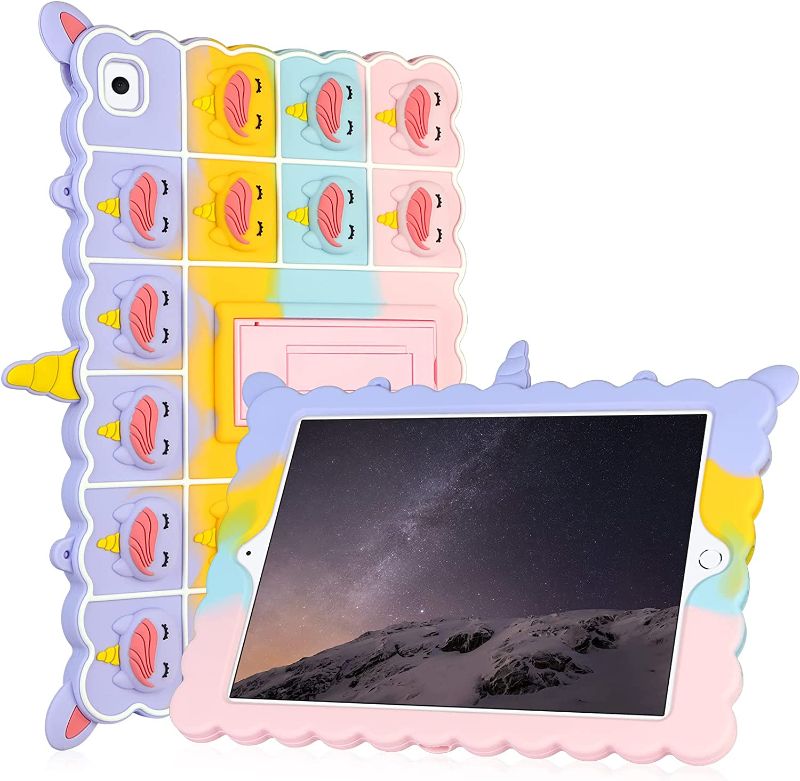 Photo 1 of Aemotoy Pop iPad 9.7 Inch Case for iPad 6th Generation 2018/ iPad Air 2 / iPad Pro 9.7 for Kids 3D Cartoon Kawaii Cute Fidget Soft Silicone Tablet Cover Built with Kickstand for iPad 9.7''
