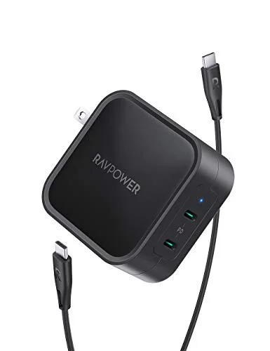 Photo 1 of  USB C Charger RAVPower 90W 2-Port Wall Charger PD 3.0 GaN Tech Type C