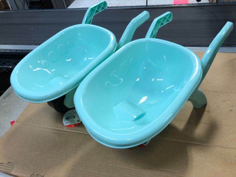 Photo 1 of 2 pcs Kids Plastic Wheelbarrow-Teal
