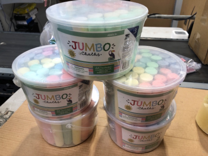 Photo 1 of  Jumbo Chalk Colorful, 5 pack 
