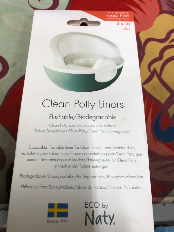 Photo 2 of Eco by Naty Potty Liners - Flushable, Biodegradable Potty Chair Liners, Easy to Use with Potty Training Toilet (30 Liners – 3 Rolls of 10)
