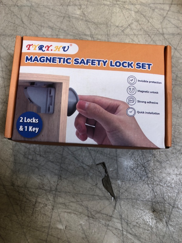 Photo 2 of  Magnetic Cabinet Locks for Children Proofing;Invisible Child Safety Cupboard Lock Set for Cabinet and Drawer to Protect Baby Kids Home Safety (2 Locks and 1 Key)  -- FACTORY SEALED --
