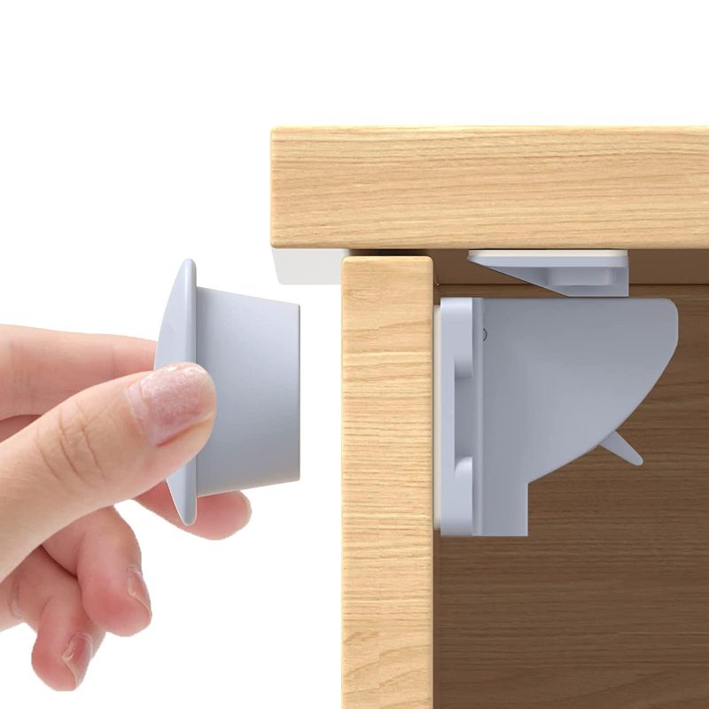 Photo 1 of  Magnetic Cabinet Locks for Children Proofing;Invisible Child Safety Cupboard Lock Set for Cabinet and Drawer to Protect Baby Kids Home Safety (2 Locks and 1 Key)  -- FACTORY SEALED --
