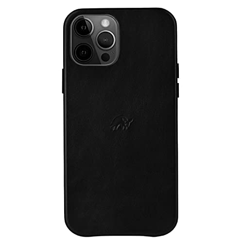 Photo 1 of Bullstrap Premium Leather Phone Case Compatible with Apple iPhone 12/12 Pro, Black Edition Leather
