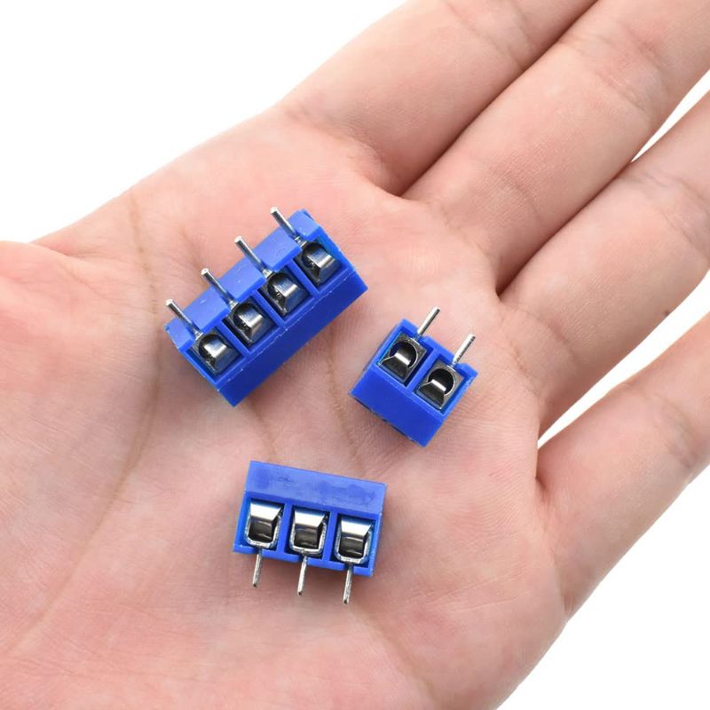 Photo 1 of Hao Pro Plug-in Screw Terminals Block Connector 5mm Pitch Good Solder Connect Tight Easy Insert Wire Reduce Confuse Handy for Panel PCB Breadboard Mount Blue 15pcs x 2 Pin 10pcs x 3 Pin 5pcs x 4 Pin
