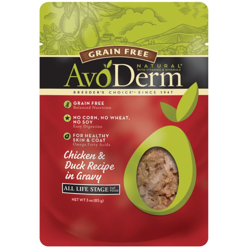 Photo 1 of (4 Pack) AvoDerm Natural Grain Free Wet Cat Food, Chicken, 3 oz. POUCH  -- BB 12/02/2022--
