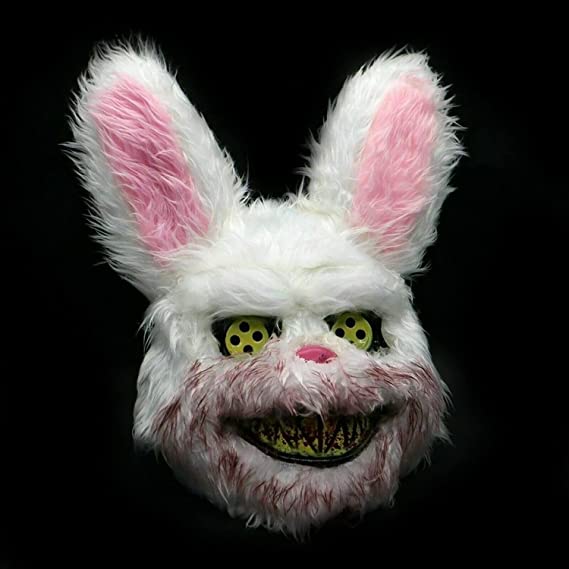 Photo 1 of Creepy Rabbit Bloody Killer Bunny Costume for Halloween Scary Mask Masquerade Prop
