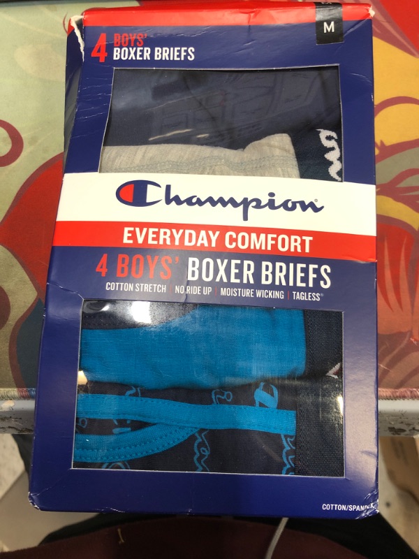 Photo 2 of Champion Boys Cotton Stretch Boxer Briefs 4 Pack Size M 