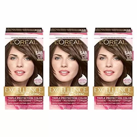 Photo 1 of  L'Oreal Paris Excellence Creme Permanent Hair Color, 5AB Mocha Ash Brown,