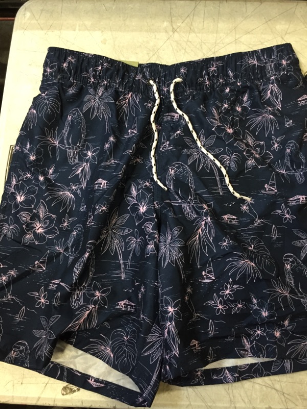 Photo 2 of  Men's 7" Parrot Scenic Swim Trunks - Goodfellow & Co Blue S