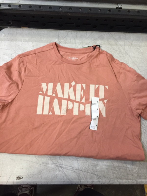 Photo 2 of  Men's Printed Short Sleeve T-Shirt - Goodfellow & Co Apricot Orange/Letters M