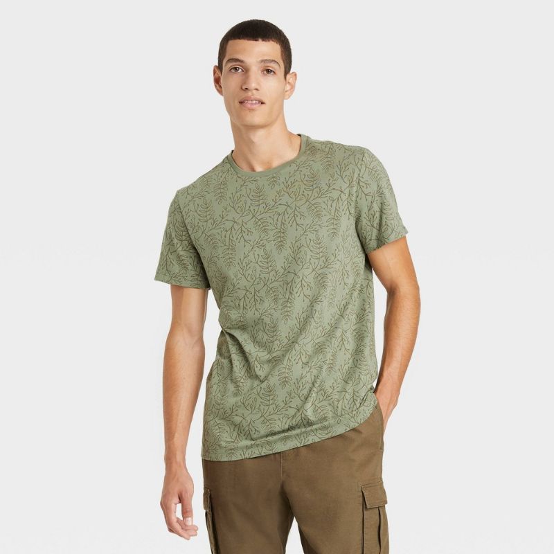 Photo 1 of  Men's Short Sleeve Novelty T-Shirt - Goodfellow & Co Sage Green/Tree M  ( 2 PACK )