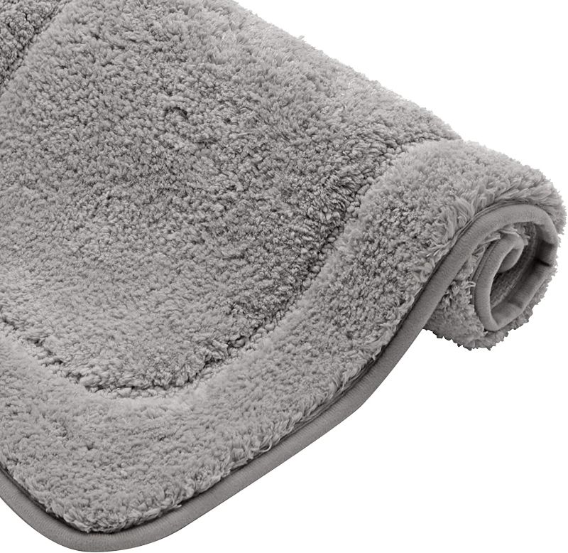 Photo 1 of Aliyya Microfiber Bathroom Rugs Grey Small 24"x16",Quick Dry & Machine Washable Bath Mats for Bathroom Non Slip Soft Absorbent Bath Mat for Tub Shower Floor and Under The Sink

