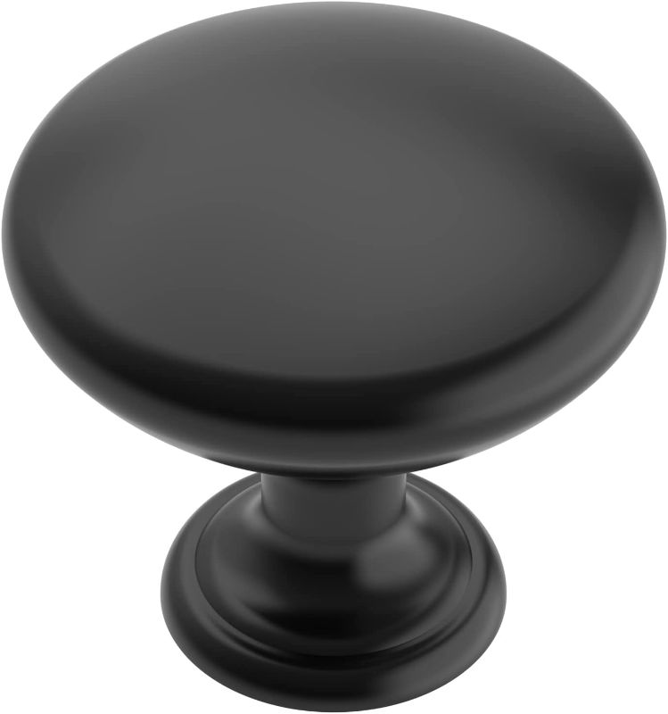 Photo 1 of Alzassbg 10 Pack Matt Black Cabinet Knobs, 1-1/8 Inch Diameter Kitchen Cabinet Hardware Round Knobs for Cabinets and Drawers AL6011MB
