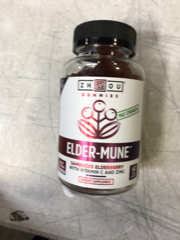 Photo 2 of Zhou Nutrition Elder-Mune Sambucus Elderberry Gummies with Zinc and Vitamin C for Adults & Kids (Age 4+) Immune Support with Antioxidants, Vegan, Gluten Free, Non-GMO, 30 Servings, 60 Gummies
EXP 11/22 FACTORY SEALED
