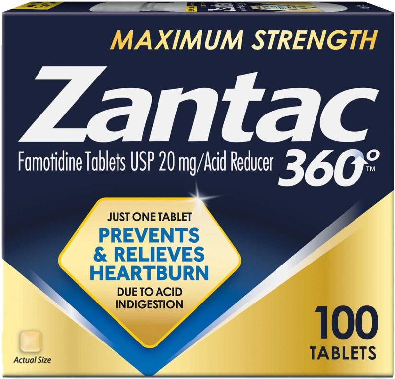Photo 1 of Zantac 360 Maximum Strength Tablets, 100 Count, Heartburn Prevention and Relief, 20 mg Tablets
FACTORY SEALED EXP 1/23