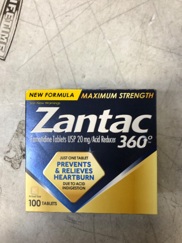 Photo 2 of Zantac 360 Maximum Strength Tablets, 100 Count, Heartburn Prevention and Relief, 20 mg Tablets
FACTORY SEALED EXP 1/23