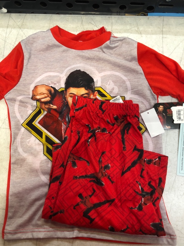 Photo 2 of Boys' Marvel Shang Chi 2pc Short Sleeve Top and Pants Pajama Set - Red size S 6/7