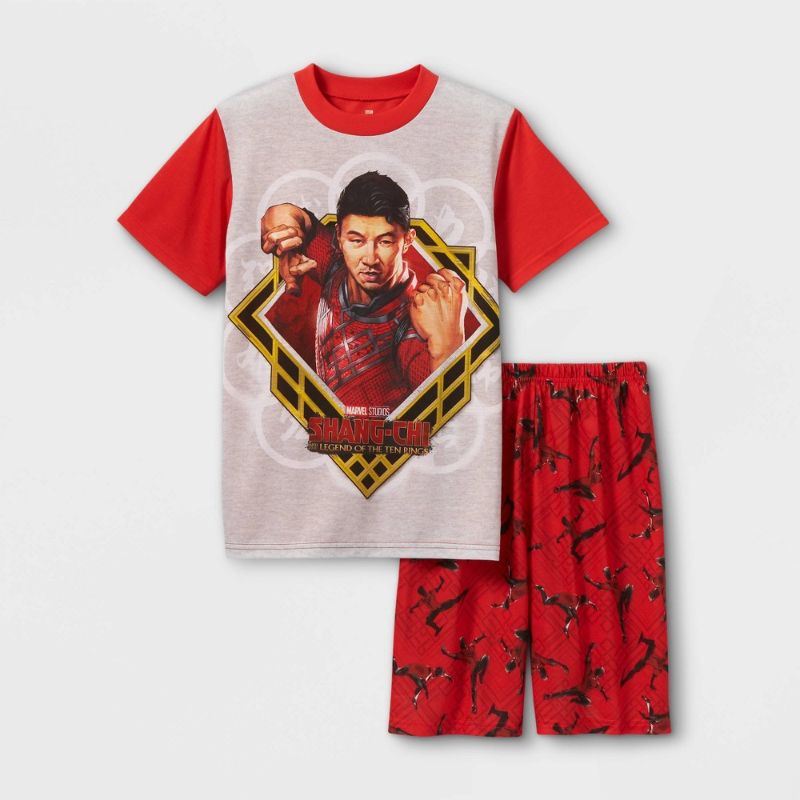 Photo 1 of Boys' Marvel Shang Chi 2pc Short Sleeve Top and Pants Pajama Set - Red size S 6/7