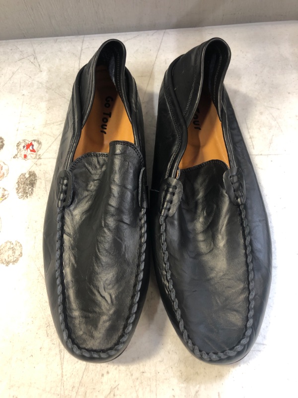 Photo 2 of Go Tour Men's Premium Genuine Leather Casual Slip on Loafers Breathable Driving Shoes Fashion Slipper. SIZE 12 
