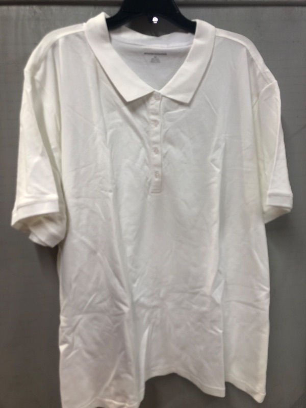 Photo 1 of AMAZON ESSENTIALS, WHITE POLO SHIRT, SIZE 6X