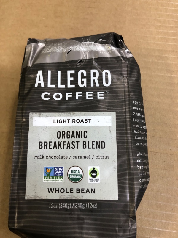 Photo 2 of Allegro Coffee Organic Breakfast Blend Whole Bean Coffee, 12 oz