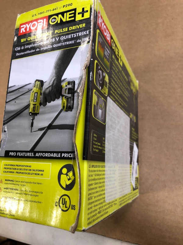 Photo 1 of Ryobi P290 One+ 18V 1/4" Cordless Quiet Strike 3,200 RPM Impact Driver with Quick Change Chuck and Mag Tray (Batteries Not Included, Power Tool Only) - FACTORY SEALED BOX DAMAGE 