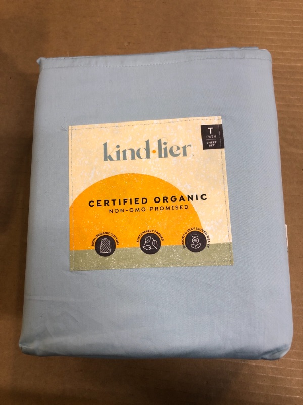 Photo 2 of 100% Organic Cotton Solid Sheet Set - Kindlier TWIN 