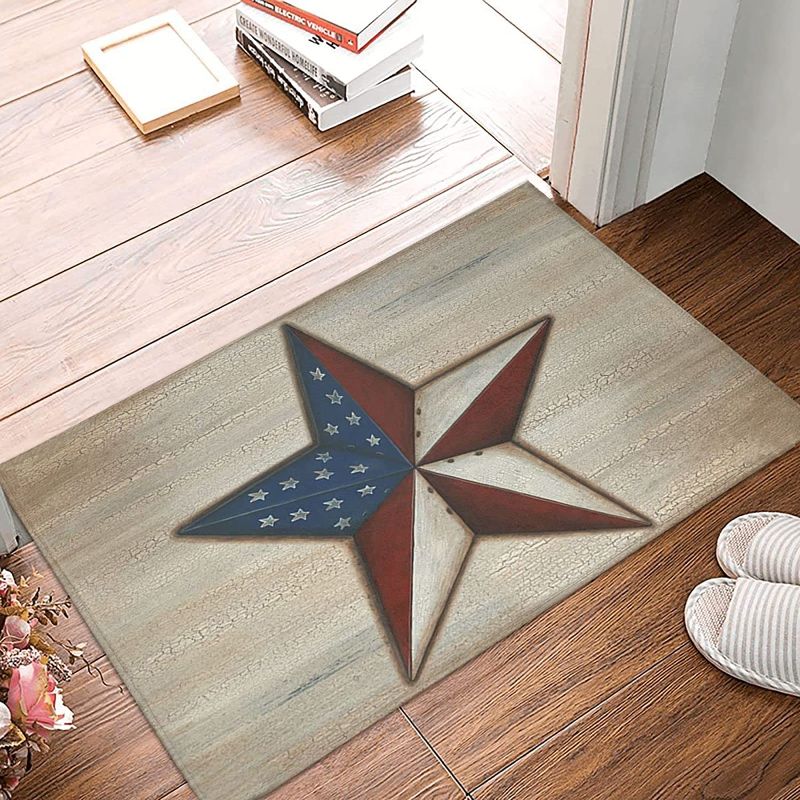 Photo 1 of Patriotic Welcome Door Mat 4th of July Memorial Day Independence Day Floor Mat Indoor Outdoor Entrance Bathroom Door Mat Non-Slip Washable Greeting Party Decorations, 17 X 29 Inches
