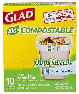 Photo 1 of 10Ct 13Gal Glad Compost Bag
FACTORY SEALED