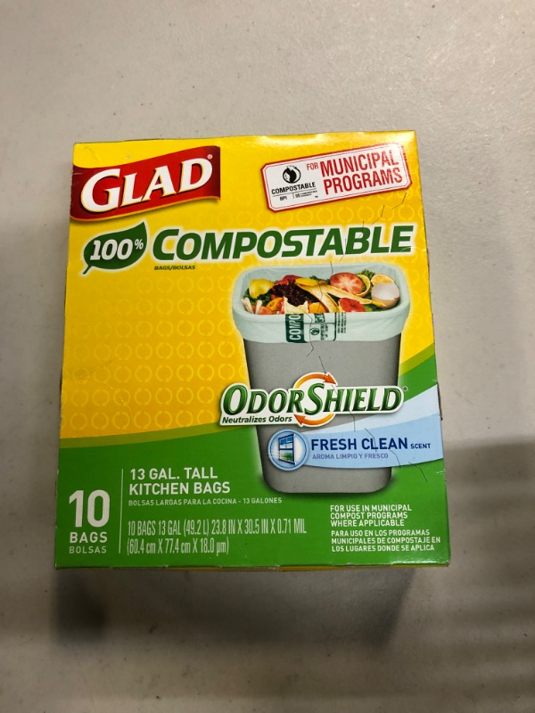 Photo 2 of 10Ct 13Gal Glad Compost Bag
FACTORY SEALED