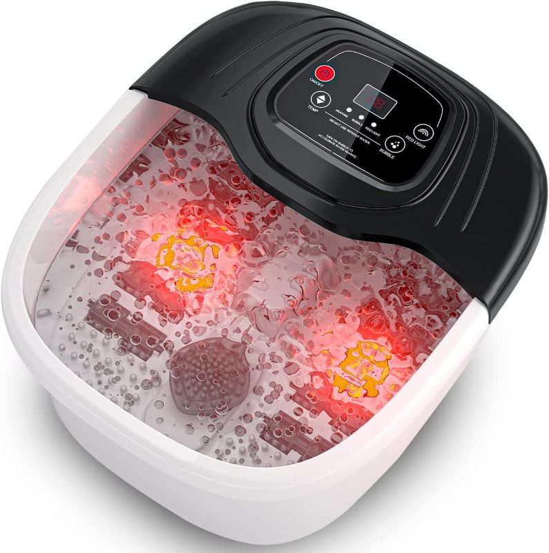 Photo 1 of Foot Spa Bath Massager with Heat, Bubble and Vibration, Digital Temperature Control, Pedicure Foot Soaker with 8 Rollers for Soothe and Comfort Feet
