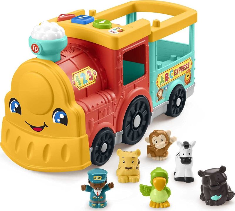Photo 1 of Fisher-Price Little People Big Animal Train Toy with Lights Music and Smart Stages Learning Content, 6 Toy Figures?
