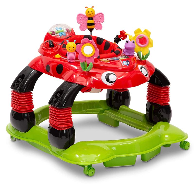 Photo 1 of Delta Children Lilâ€™ Play Station 4-in-1 Activity Walker - Rocker, Activity Center, Bouncer, Walker - Adjustable Seat Height - Fun Toys for Baby, Sadie the Ladybug 25.98x29.53x25.2 Inch (Pack of 1)
