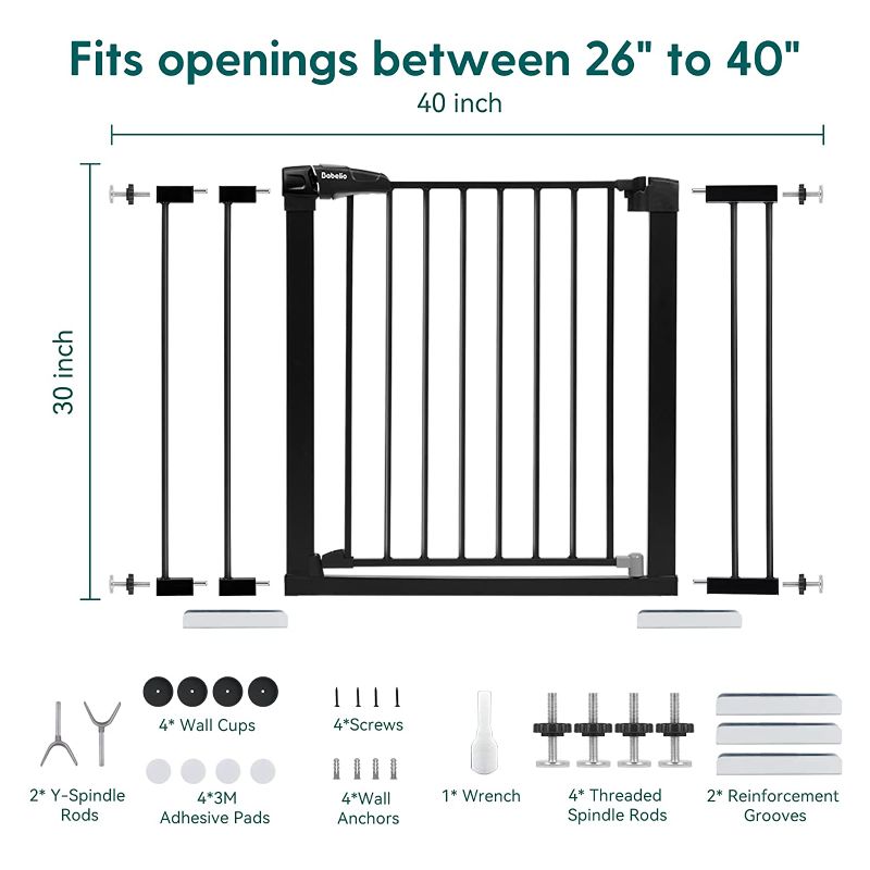 Photo 2 of BABELIO 26-40 Inch Easy Install Extra Wide Pressure Mounted Metal Baby Gate